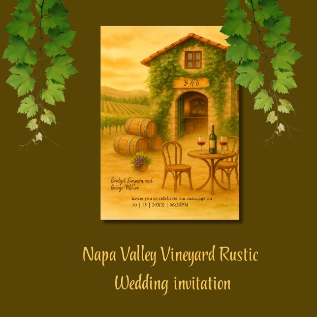 Invitation Napa Valley Vineyard Rustic Destination Mariage (Créateur téléchargé)