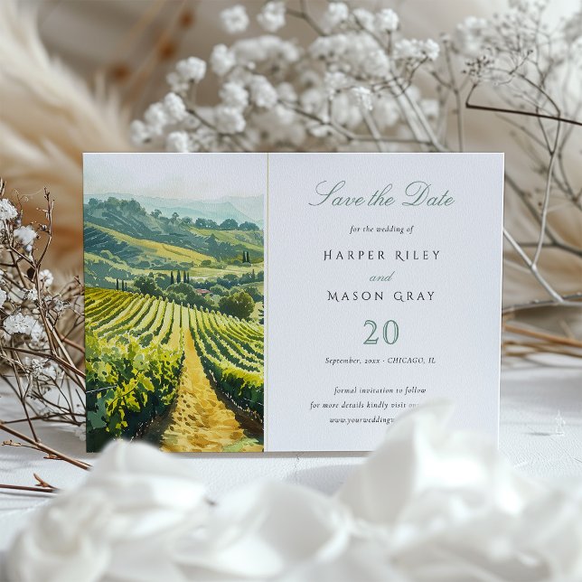 Invitation Napa Valley Vineyard Save the Date Mariage (Créateur téléchargé)