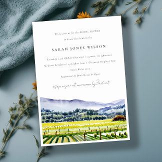 Invitation Napa Valley Watercolor Vineyard Fête des mariées