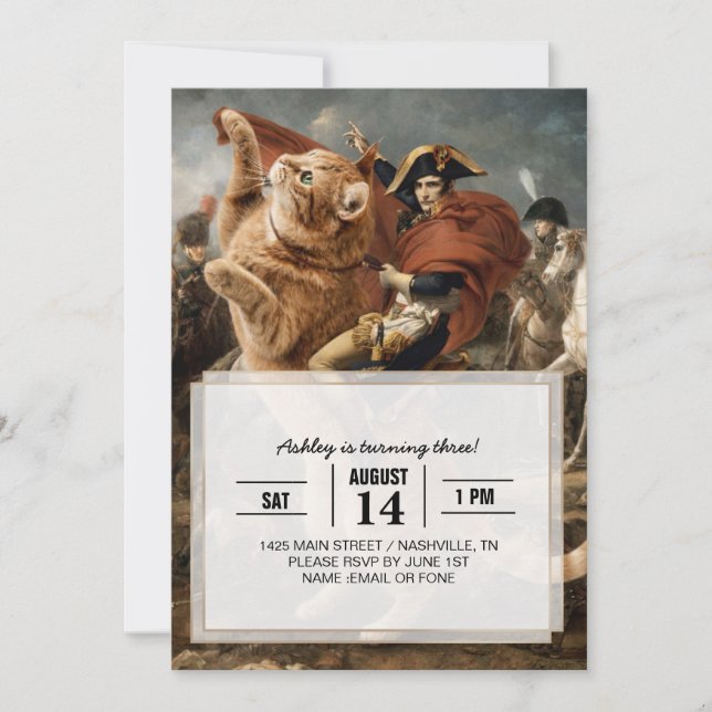 Invitation Napoleon Riding Giant Battle Cat                   (Devant)