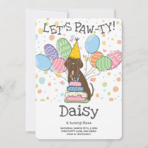 Invitation Napolitain Brown Mastiff Chien Anniversaire