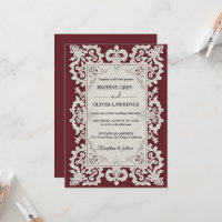Nappe élégante en dentelle vintage burgundy pour m