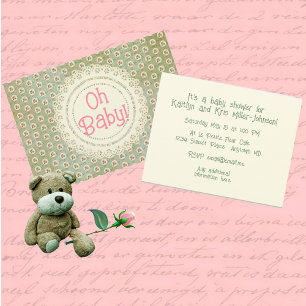 Invitation Nappe individuelle personnalisée de style vintage 