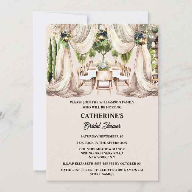 Invitation Nappes de table de vignoble en plein air pour dîne (Devant)