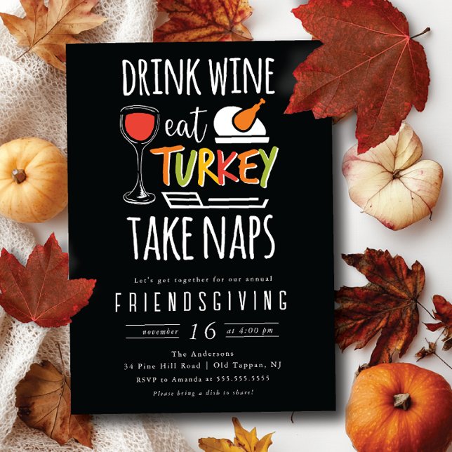 Invitation Naps and Nibbles Friendsgiving (Créateur téléchargé)