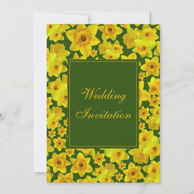 Invitation Narcisse de printemps jaune - Mariage (Devant)