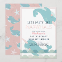 Narwhal Waves Sea Rose Girl 1er anniversaire