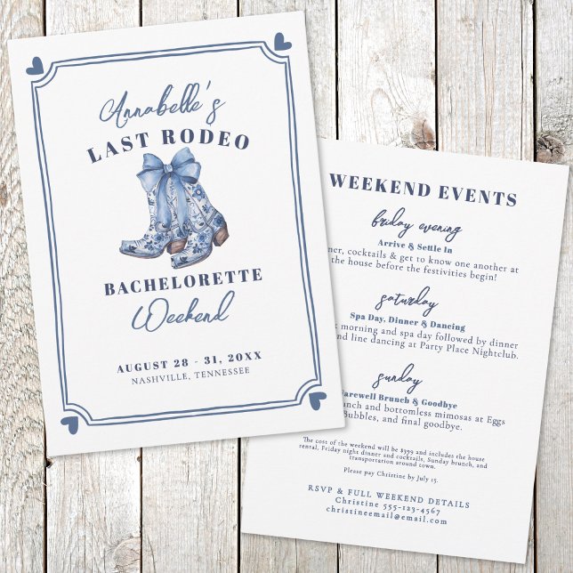 Invitation Nash Bash Last Rodeo Enterrement de Vie de Jeune F (Nash Bash Last Rodeo Bachelorette Party Invitation)