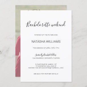 Invitation Nasha Photo Bachelorette Week-end avec Itinéraire