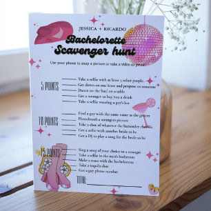 Invitation Nashville Bachelorette scavenger chasse photo jeu