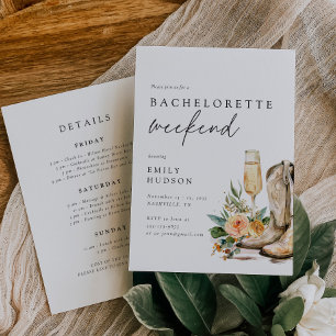 Invitation Nashville Cowboy Western Bachelorette Week-end