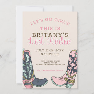 Invitation Nashville Dernier Rodeo Bachelorette Weekend Party