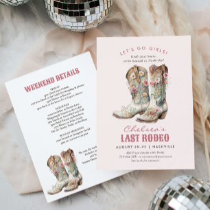 Invitation Nashville Dernier Rodeo Boots Bachelorette Party