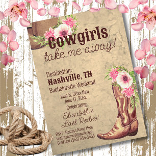 Invitation Nashville Enterrement de Vie de Jeune Fille Floral