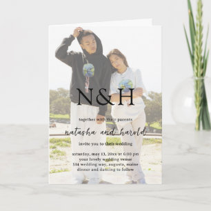 Invitation Natasha Photo Monogramme Mariage moderne