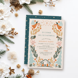 Invitation Nativité Anges Religieux Noël Fête de Noël