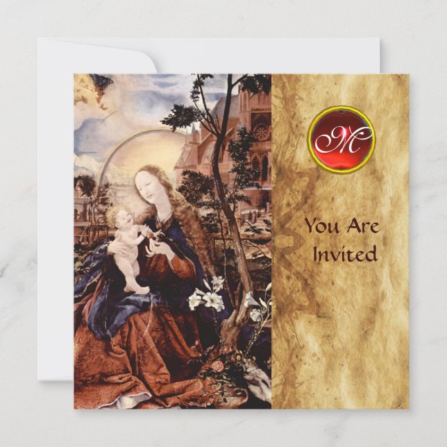 INVITATION NATIVITÉ AVEC DES LILLES BLANCHES - MAGIE DE NOËL (Devant)