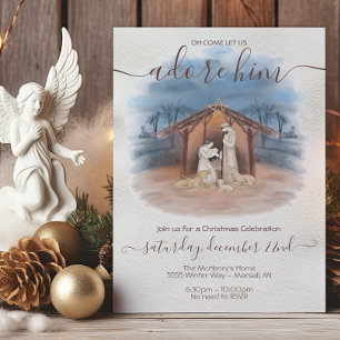 Invitation Nativité religieuse de Noël Jésus, Marie et Joseph