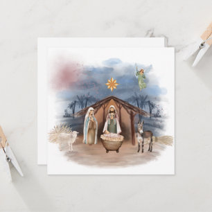 Invitation Nativité religieuse de Noël Naissance Jésus Baptêm