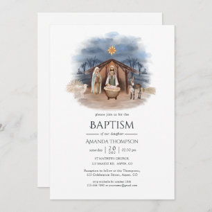 Invitation Nativité religieuse de Noël Naissance Jésus Christ