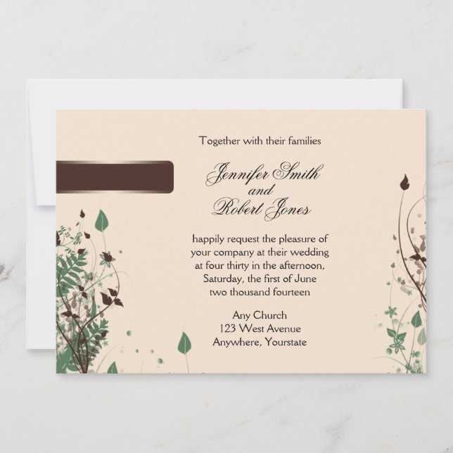 Invitation Natural Wonder en ivoire et Brown Mariage Invitat (Devant)