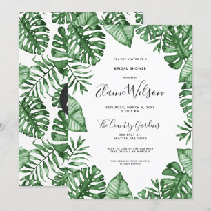 Invitation Nature botanique Fête des mariées de verdure tropi