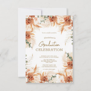 Invitation Nature Bright Terracotta Photo Boho Graduation