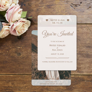 Invitation Nature Chevaux Photo Mariage Custom
