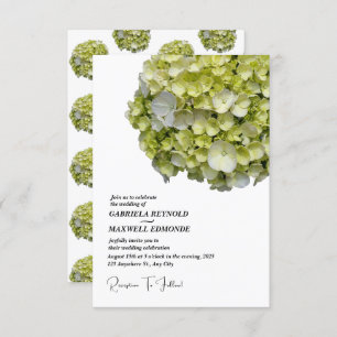 Invitation Nature classique Vert Hydrangea Mariage