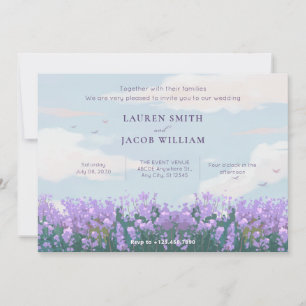 Invitation Nature esthétique bleu ciel fleur printemps mariag