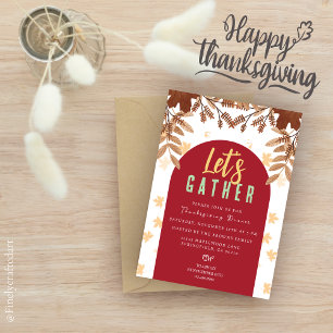 Invitation Nature florale personnalisée Thanksgiving