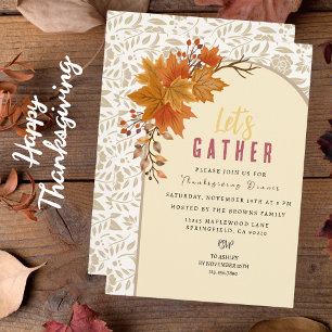 Invitation Nature florale personnalisée Thanksgiving