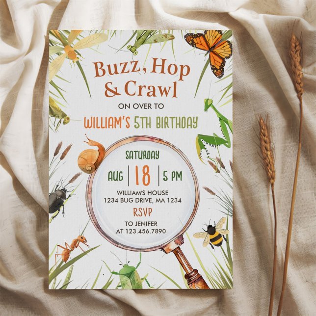 Invitation Nature Insect Bugs Anniversaire (Créateur téléchargé)