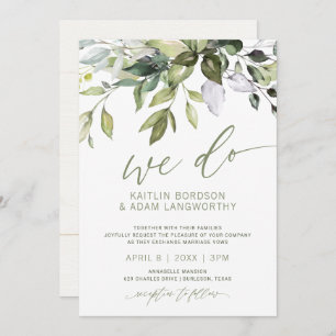 Invitation Nature Mariage Botanique Verdure Aquarelle V2