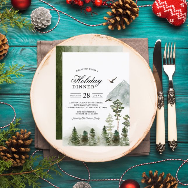 Invitation Nature moderne Forêt verte | Aquarelles (Créateur téléchargé)