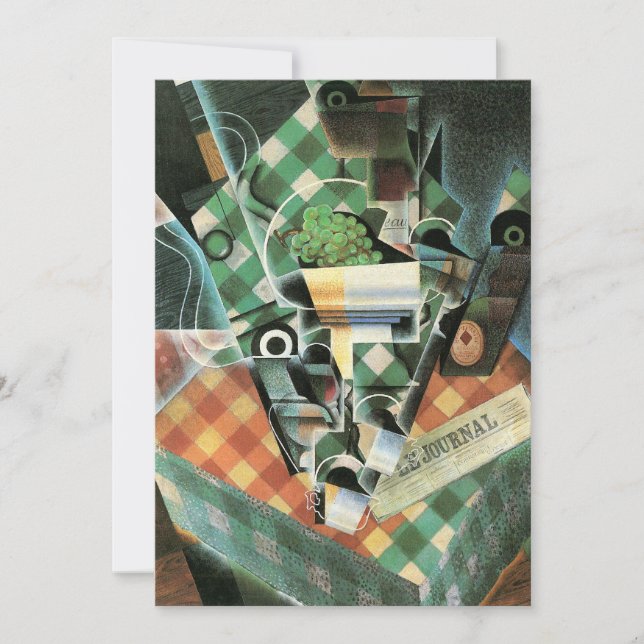 Invitation Nature morte à la nappe à carreaux de Juan Gris (Devant)