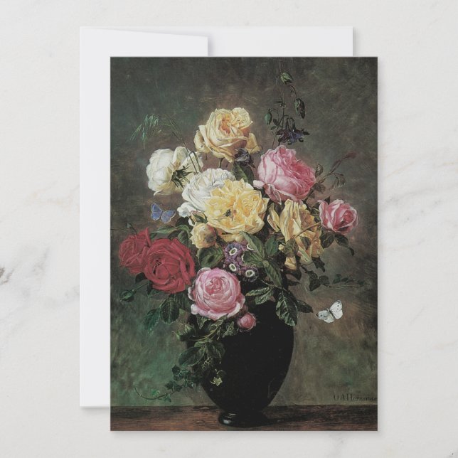 Invitation Nature morte avec fleurs en vase par Olaf Hermanse (Devant)