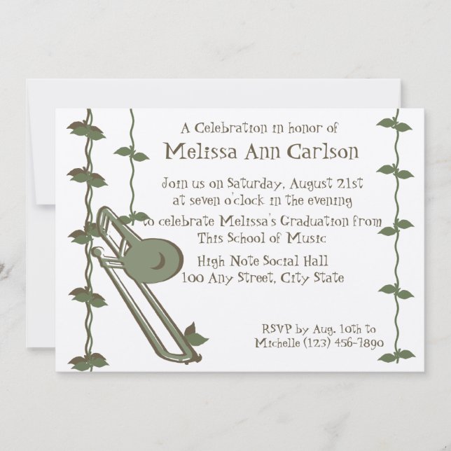 Invitation Nature musicale/ Trombone (Devant)