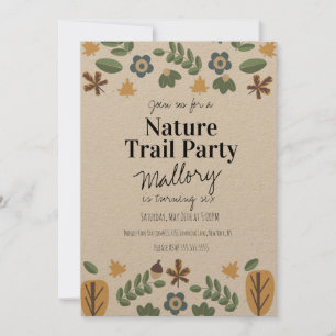 Invitation Nature Trail Woods Acorn Anniversaire Rustique