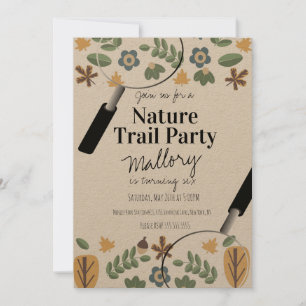 Invitation Nature Trail Woods Acorn Anniversaire Verdure rust