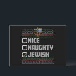 Invitation Naughty Nice Jewish Santa Ugly Christmas Hanukkah<br><div class="desc">Naughty Nice Jewish Santa Ugly Christmas Hanukkah</div>