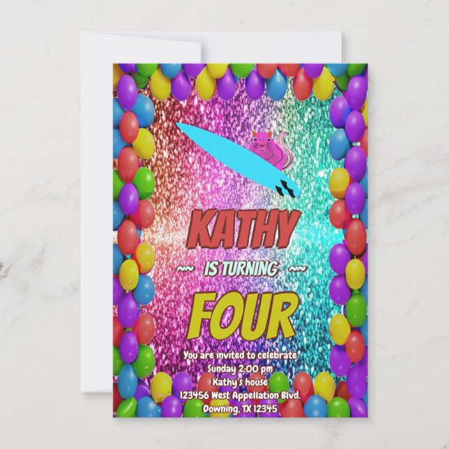 Invitation Naughty Squirrel Fun Anniversaire Cheeky invitatio (Devant)