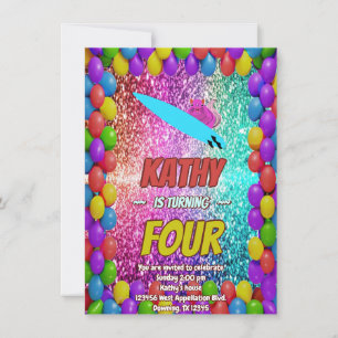 Invitation Naughty Squirrel Fun Anniversaire Cheeky invitatio