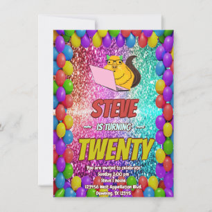 Invitation Naughty Squirrel Internet Party Anniversaire Invit