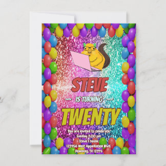 Invitation Naughty Squirrel Internet Party Anniversaire Invit