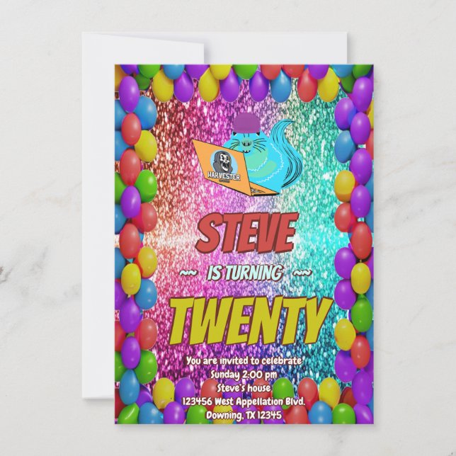 Invitation Naughty Squirrel Internet Party Anniversaire Invit (Devant)