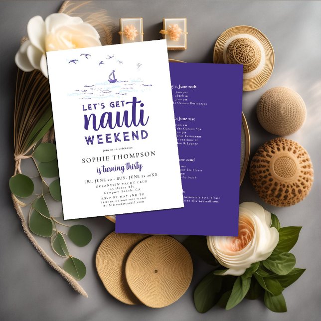 Invitation Nauti Nautical Boat Party 30e anniversaire (Créateur téléchargé)