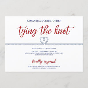 Invitation Nautical a attaché le noeud elopement douche nupti
