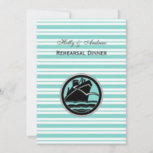 Invitation Nautical Bateau Lt Bleu Blanc Rayure V Répétition