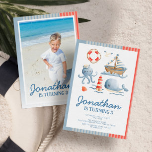 Invitation Nautical Beach Party Anniversaire Photo